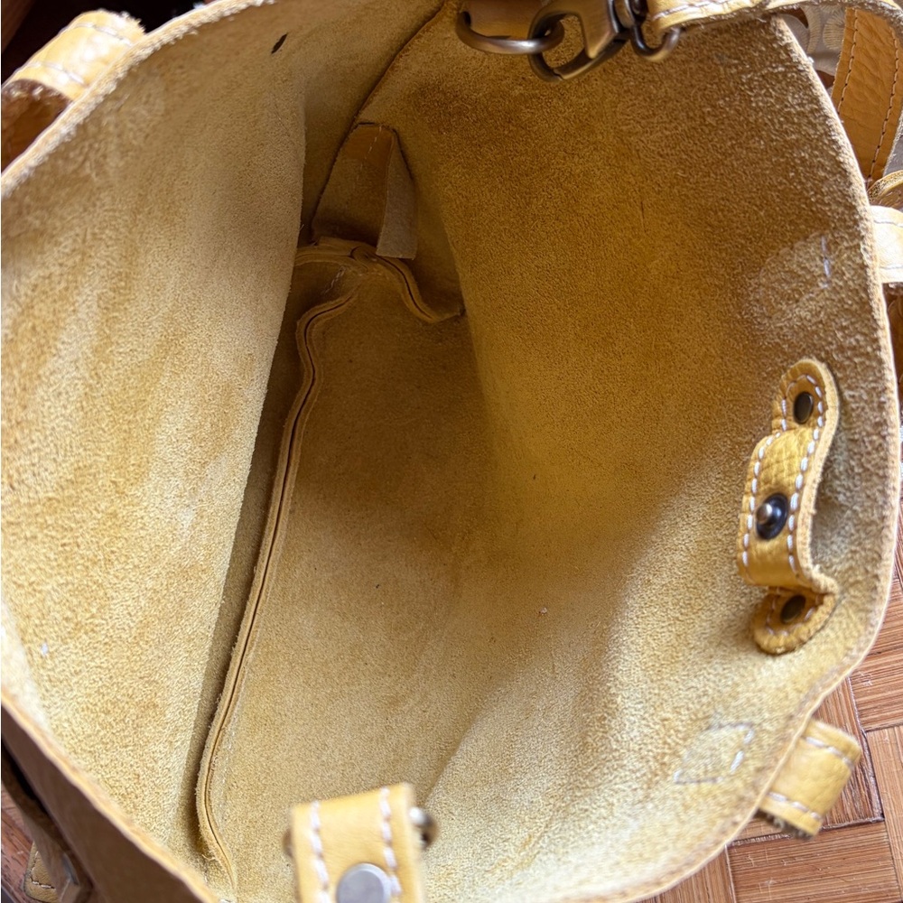 Portland Leather Mini Tote Sunflower Yellow Crossbody Leather Bag 🌻 - Picture 4 of 6